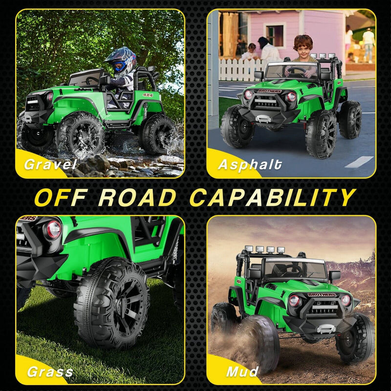 Electric Ride-On Jeep Truck for Kids: 12V/24V ATV Toy with Four-Wheel Drive