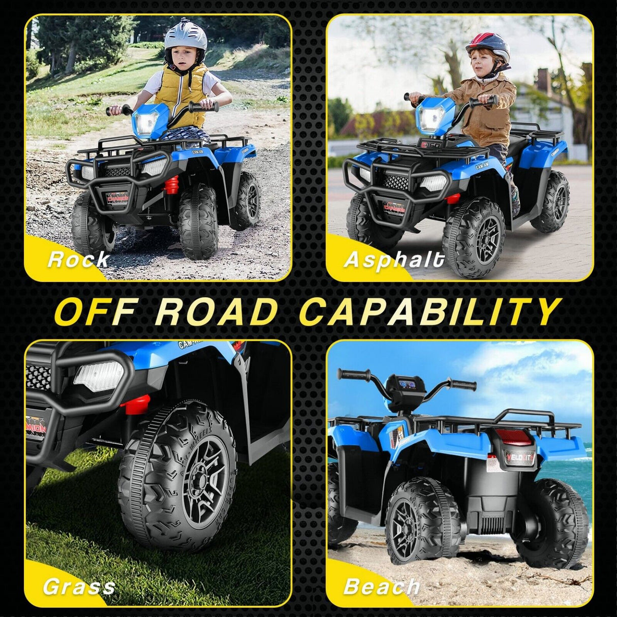 Electric Ride-On ATV Jeep Truck for Kids with MP3 Player - 12V/24V 4-Wheeler Car Toy for Toddlers
