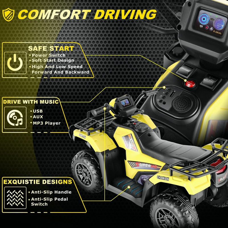 12V/24V Electric Jeep Truck ATV Ride-On Toy with Parental Remote Control for Kids