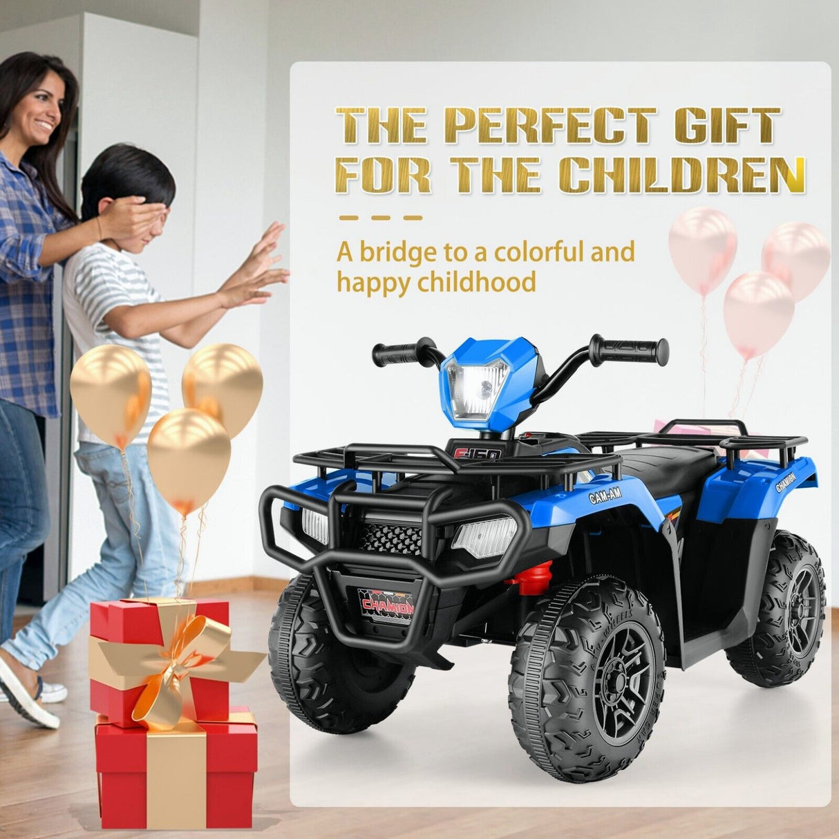 12V/24V Electric Jeep Truck ATV Ride-On Toy with Parental Remote Control for Kids