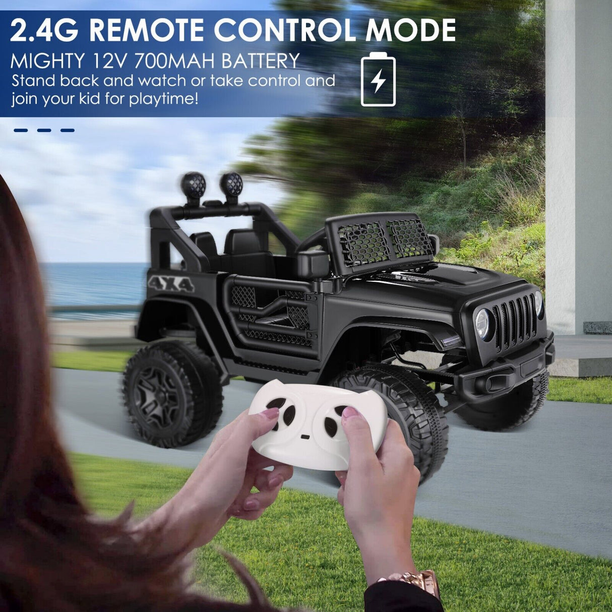 2-Seater Kids Electric Car with 2.4G Remote Control - 12V Ride-On Truck for Big Adventures