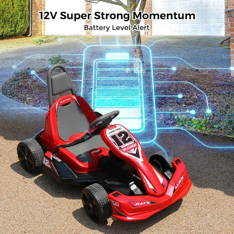 12V 2WD Electric Go Kart for Kids with Remote Control and Safety Belt