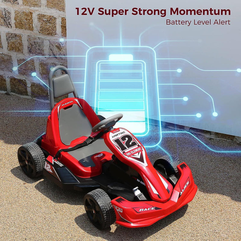 12V 2WD Electric Go Kart for Kids with Remote Control and Safety Belt