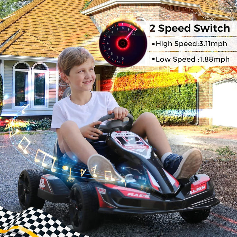 12V 2WD Electric Go Kart for Kids with Remote Control and Safety Belt