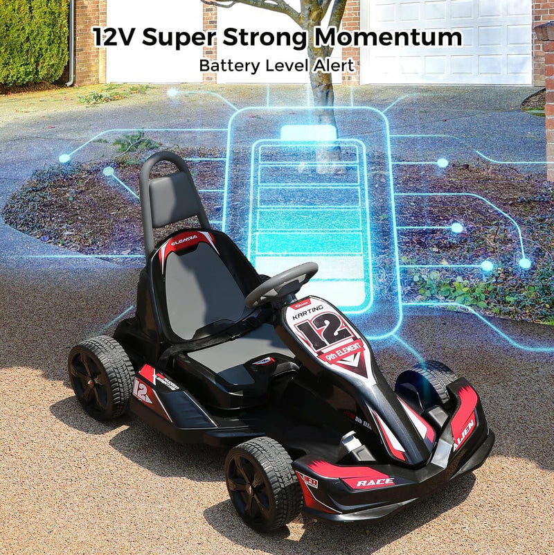 12V 2WD Electric Go Kart for Kids with Remote Control and Safety Belt