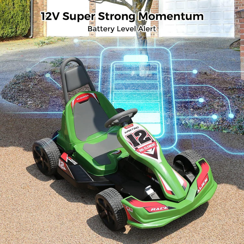 12V 2WD Electric Go Kart for Kids with Remote Control and Safety Belt