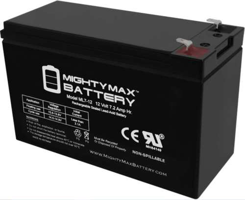 12V 7 Amp Hr. Replacement Battery for Electric Power Wheels Ride-On Cars