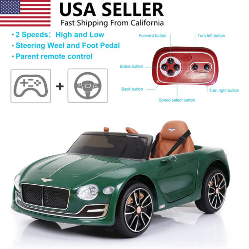 12V Battery Powered Bentley Style Electric Car with Remote Control for Kids