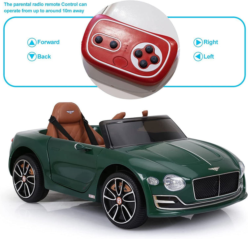 12V Battery Powered Bentley Style Electric Car with Remote Control for Kids