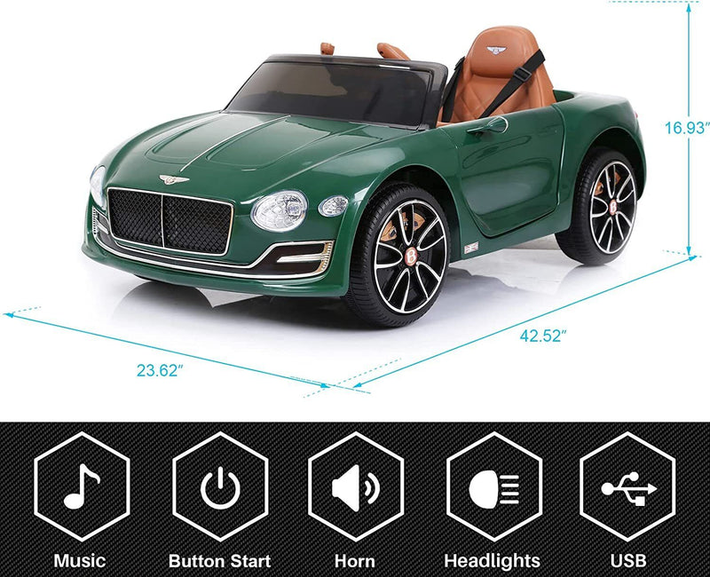 12V Battery Powered Bentley Style Electric Car with Remote Control for Kids