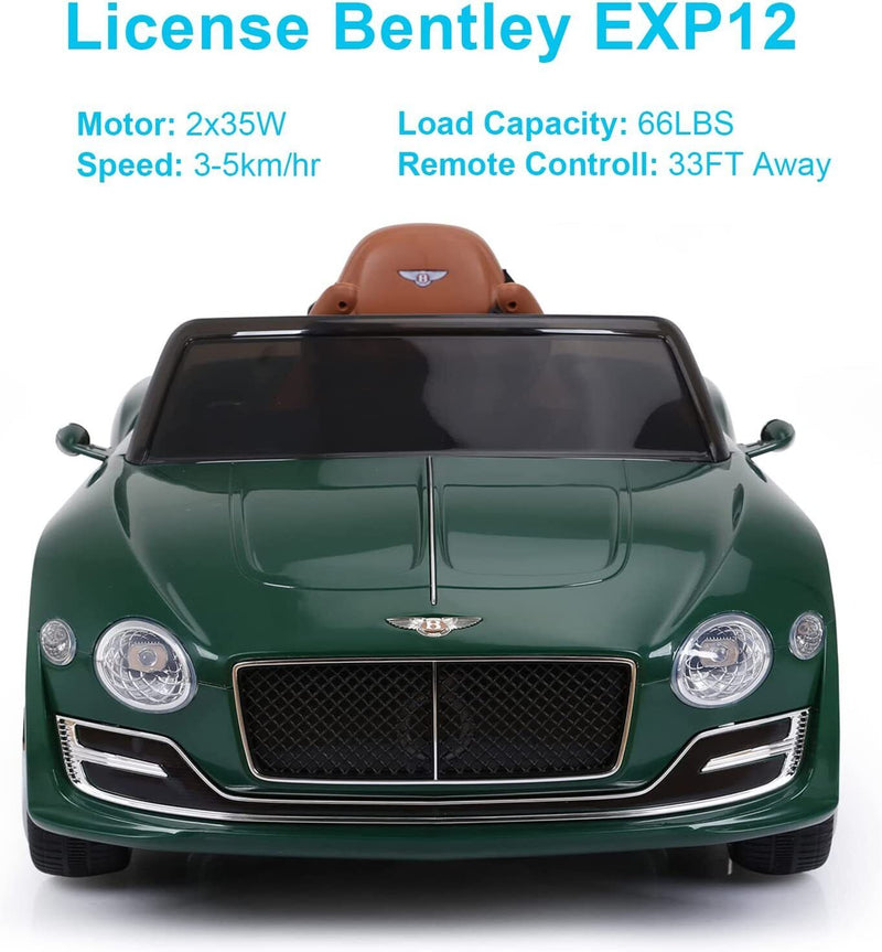 12V Bentley Style Electric Car for Kids with Remote Control and Seat