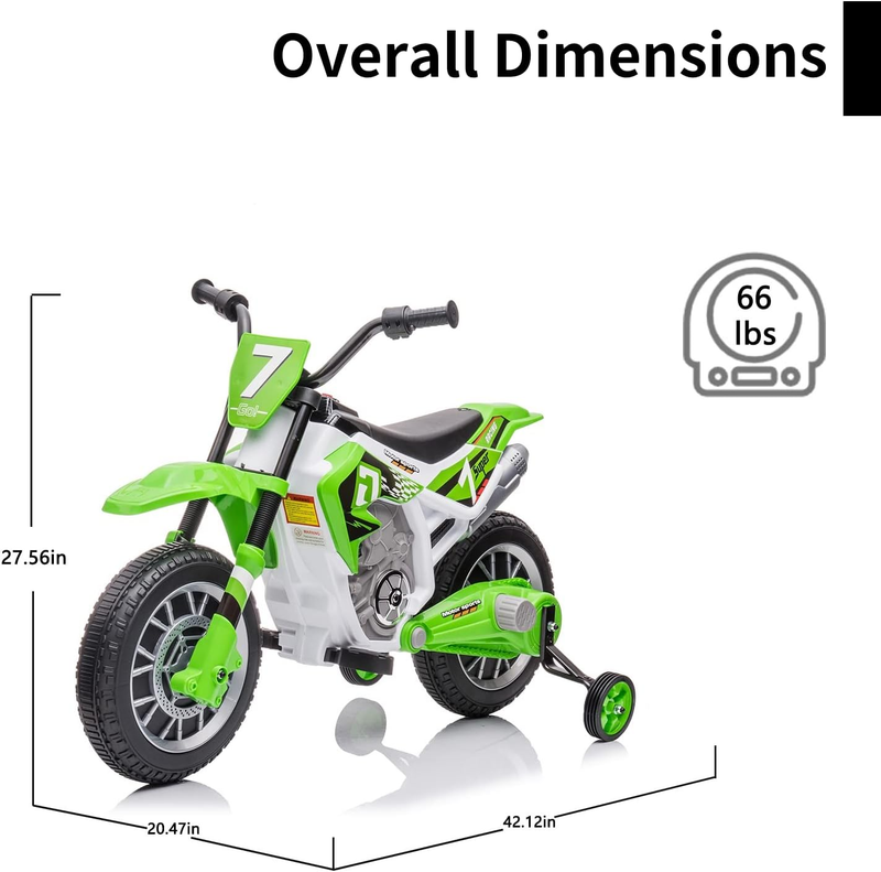 12V Battery Powered Electric Dirt Bike for Kids - The Perfect Ride-On Motorcycle for Young Riders!