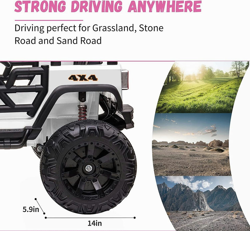 12V Battery Powered Electric Ride On Car with 2 Seats - Perfect for Kids 48.4 Large