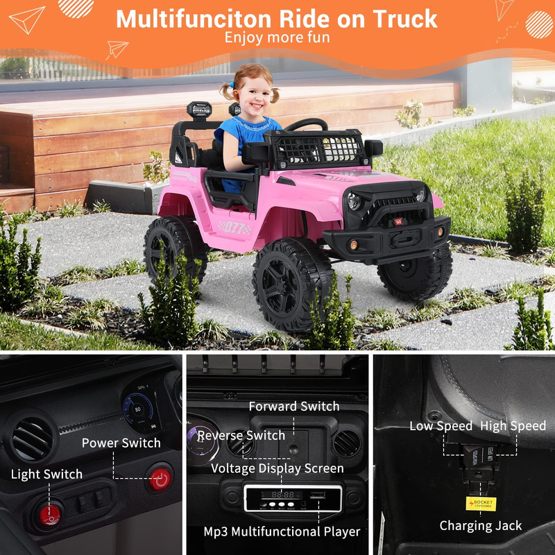 12V Battery Powered Electric Ride-On Truck with Remote Control