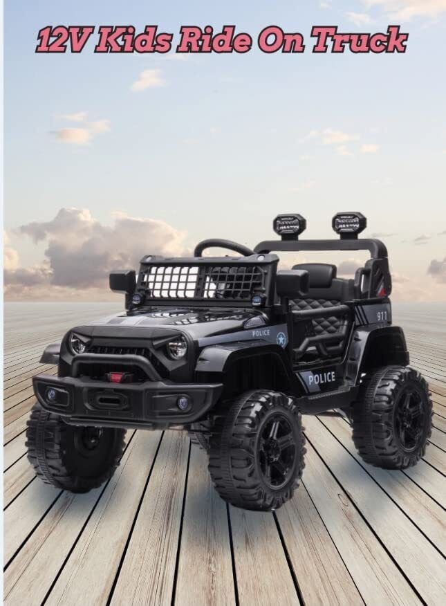 12V Battery Powered Electric Ride-On Truck with Remote Control and 3 Speeds for Kids