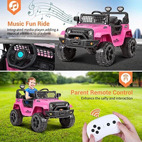 12V Battery Powered Electric Ride-On Truck with Remote Control and Spring Suspension