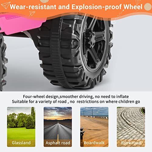 12V Battery Powered Electric Ride-On Truck with Remote Control and Spring Suspension