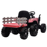 12V Battery Powered Electric Tractor Toy with Trailer Attachment