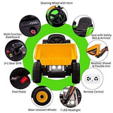12V Battery-Powered Excavator Ride-On Toy with Music, Headlights, and Tractor Design - Perfect Gift for Kids