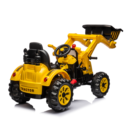 12V Battery-Powered Front Loader Construction Vehicle for Kids with Horn Sound