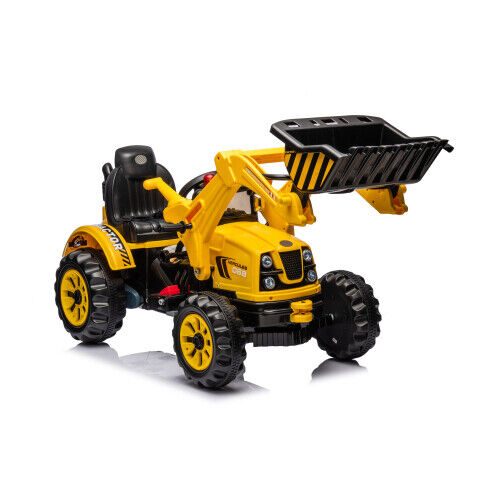 12V Battery-Powered Front Loader Construction Vehicle for Kids with Horn Sound