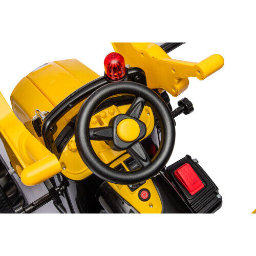 12V Battery-Powered Front Loader Construction Vehicle for Kids with Horn Sound