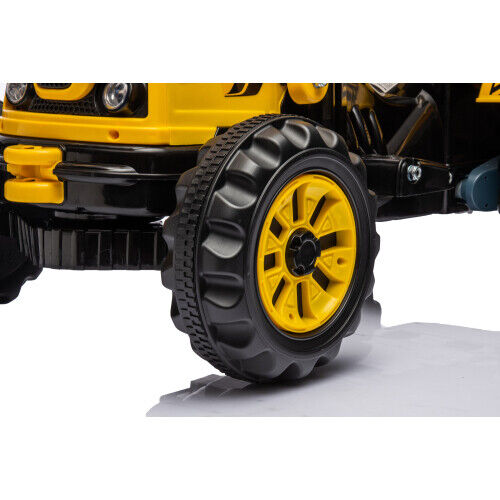 12V Battery-Powered Front Loader Construction Vehicle for Kids with Horn Sound