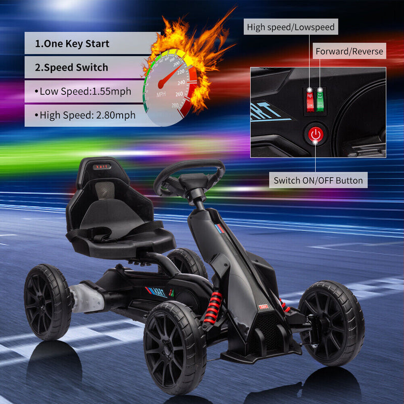 12V Battery Powered Go Kart: 2 Speeds Electric Ride on Toy for Kids - Perfect Gift!