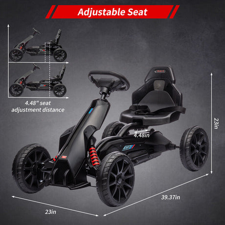12V Battery Powered Go Kart: 2 Speeds Electric Ride on Toy for Kids - Perfect Gift!