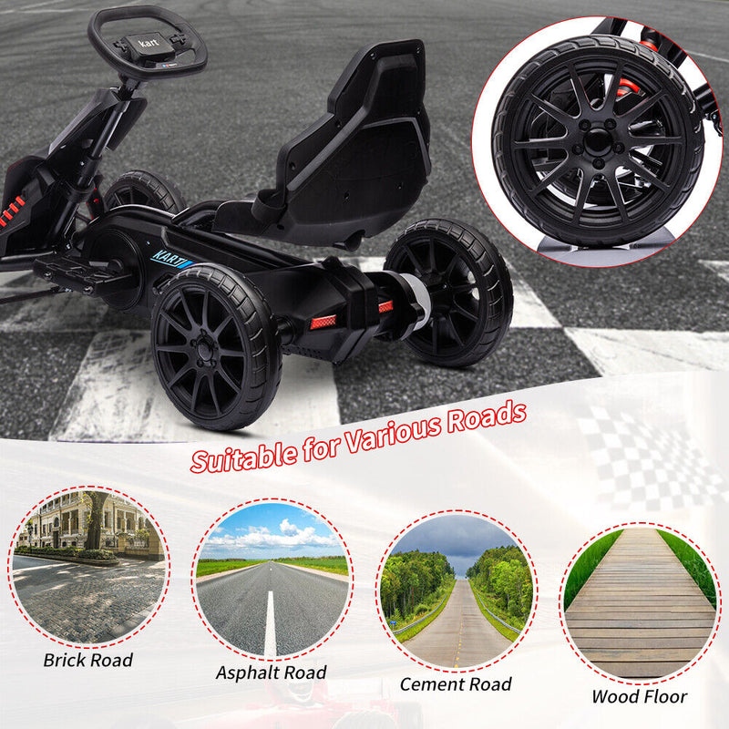 12V Battery Powered Go Kart: 2 Speeds Electric Ride on Toy for Kids - Perfect Gift!