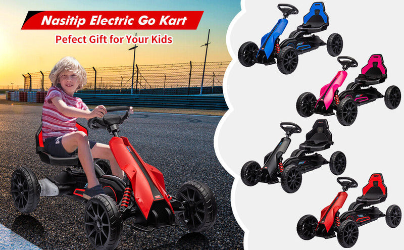12V Battery Powered Go Kart: 2 Speeds Electric Ride on Toy for Kids - Perfect Gift!