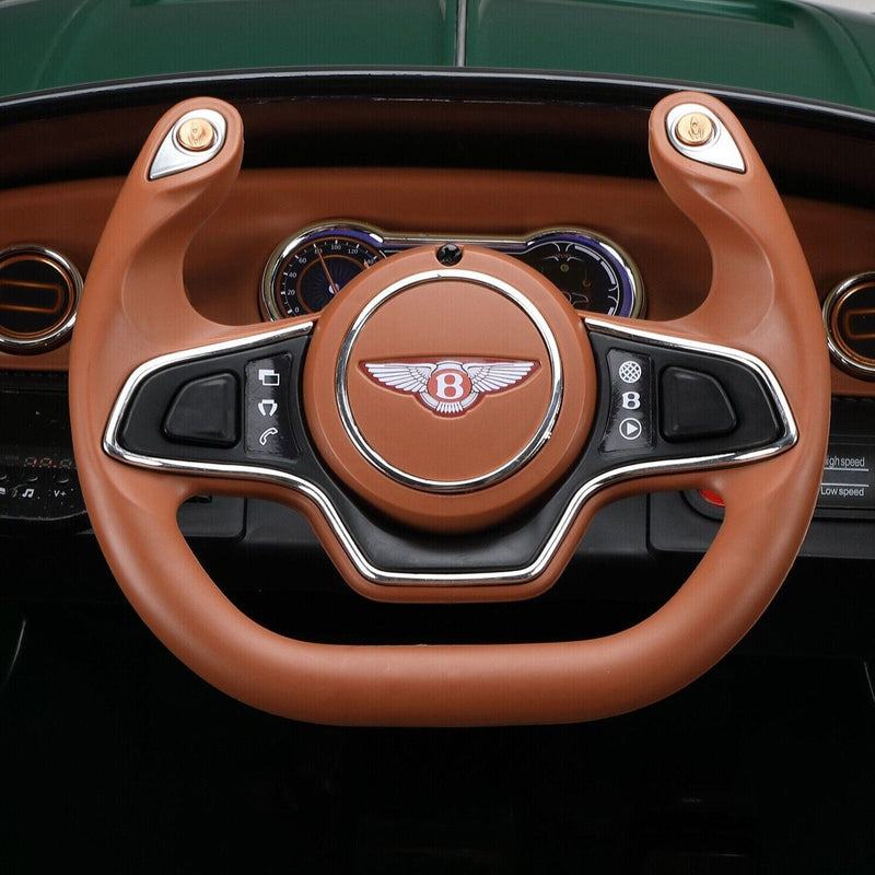 12V Battery Powered Green Bentley Style Electric Toy Car with Remote Control for Kids