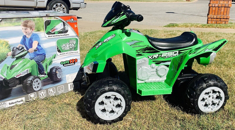 12V Battery-Powered Kids ATV with Realistic Sounds and Lights - Green