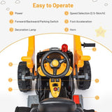 12V Battery Powered Kids Excavator Dumper Truck with Front Loader Digger