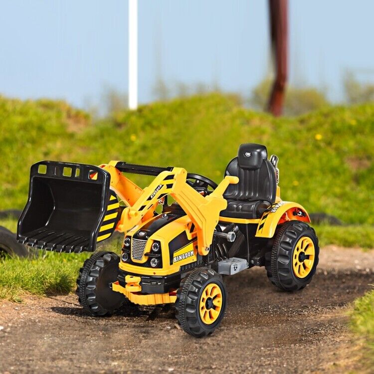 12V Battery Powered Kids Excavator Dumper Truck with Front Loader Digger
