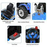 12V Battery Powered Kids Excavator Truck with Front Loader Digger - Blue