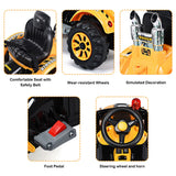 12V Battery Powered Kids Excavator Truck with Front Loader Digger - Yellow