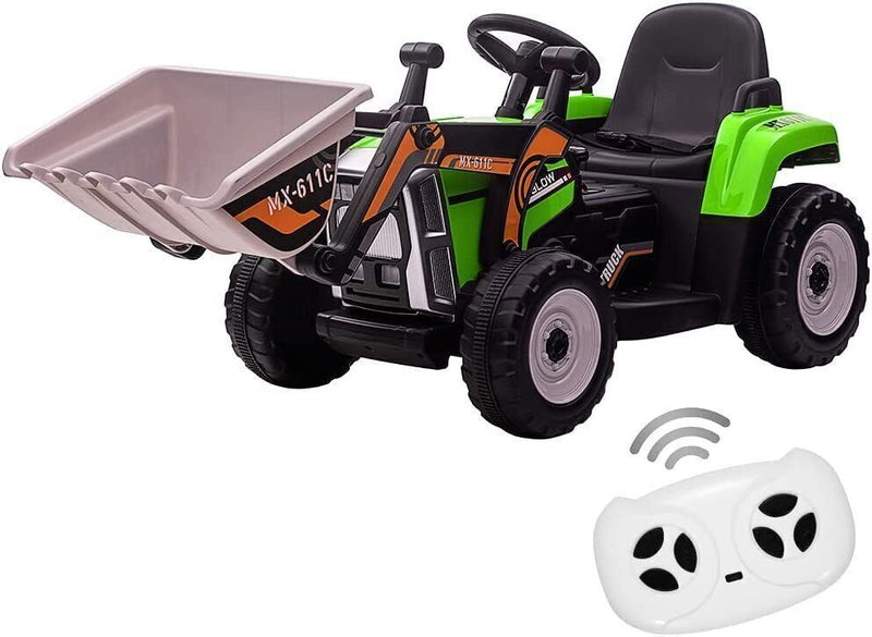 12V Battery-Powered Kids Excavator with Music, Headlight, Horn, and Remote Control