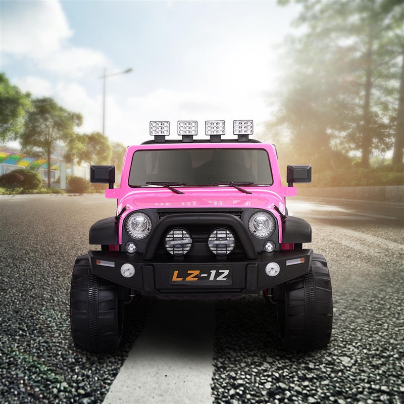 12V Battery-Powered Kids Ride-On Car with Music, Lights, and Remote Control - Pink