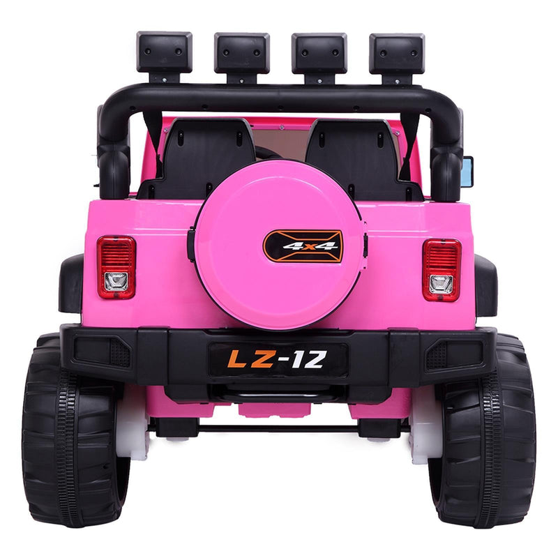 12V Battery-Powered Kids Ride-On Car with Music, Lights, and Remote Control - Pink
