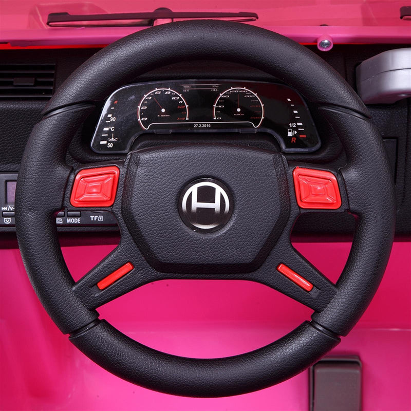 12V Battery-Powered Kids Ride-On Car with Music, Lights, and Remote Control - Pink