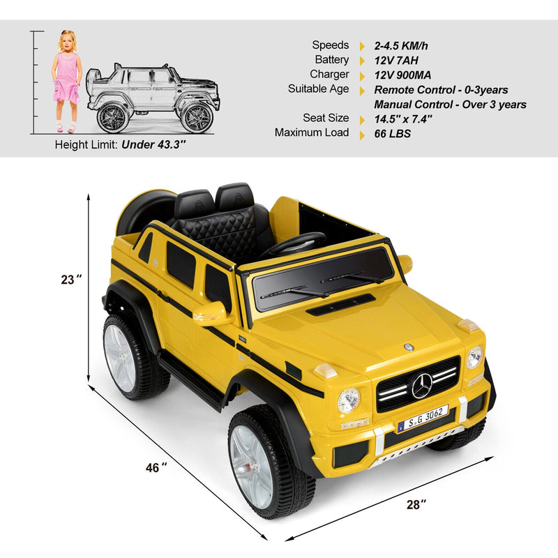 12V Battery-Powered Kids Ride-On Truck with LED Lights, Music, and Remote Control