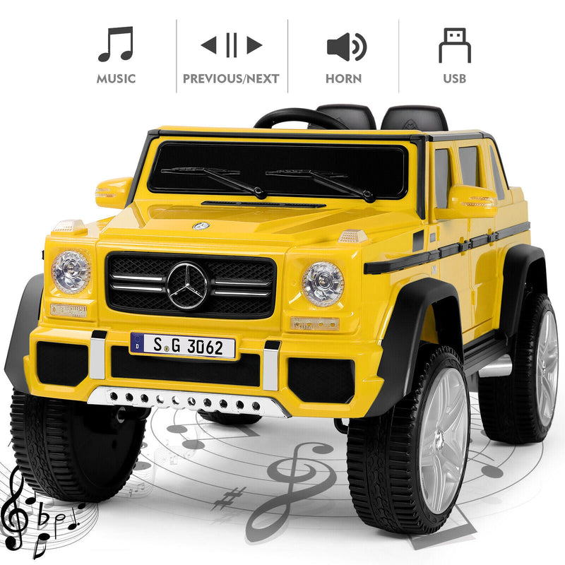 12V Electric Mercedes Benz Ride On Car for Kids with Lights, Music, and Remote Control