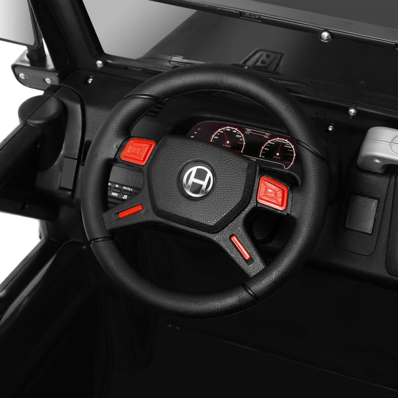 12V Battery Powered Kids Ride-On Truck with MP3, LED Lights, Remote Control, and Cover - Black