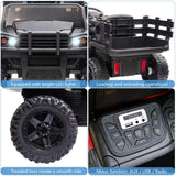 12V Battery-Powered Kids Tractor with Detachable Trailer Toy