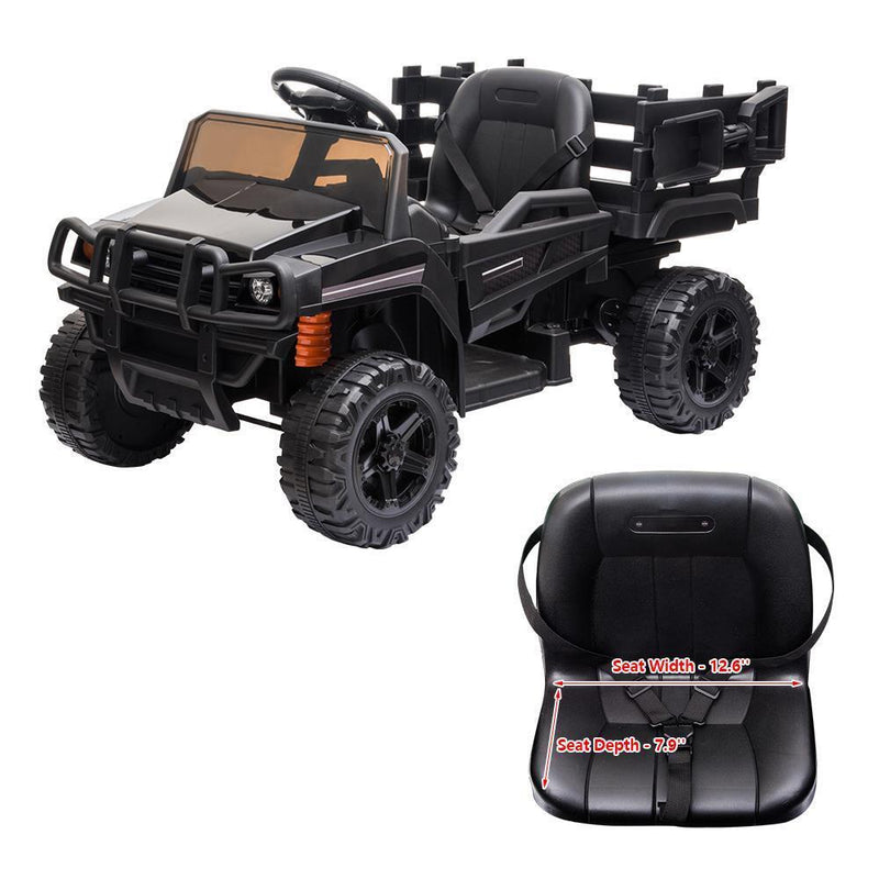 12V Battery-Powered Kids Tractor with Detachable Trailer Toy