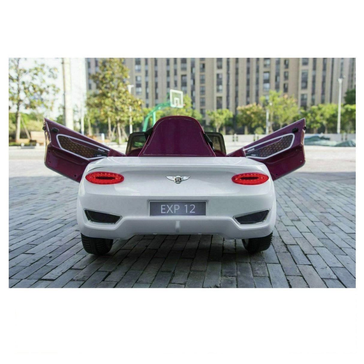 12V Battery Powered Ride-On Car for Kids Ages 2-8 with Parental Remote Control - White