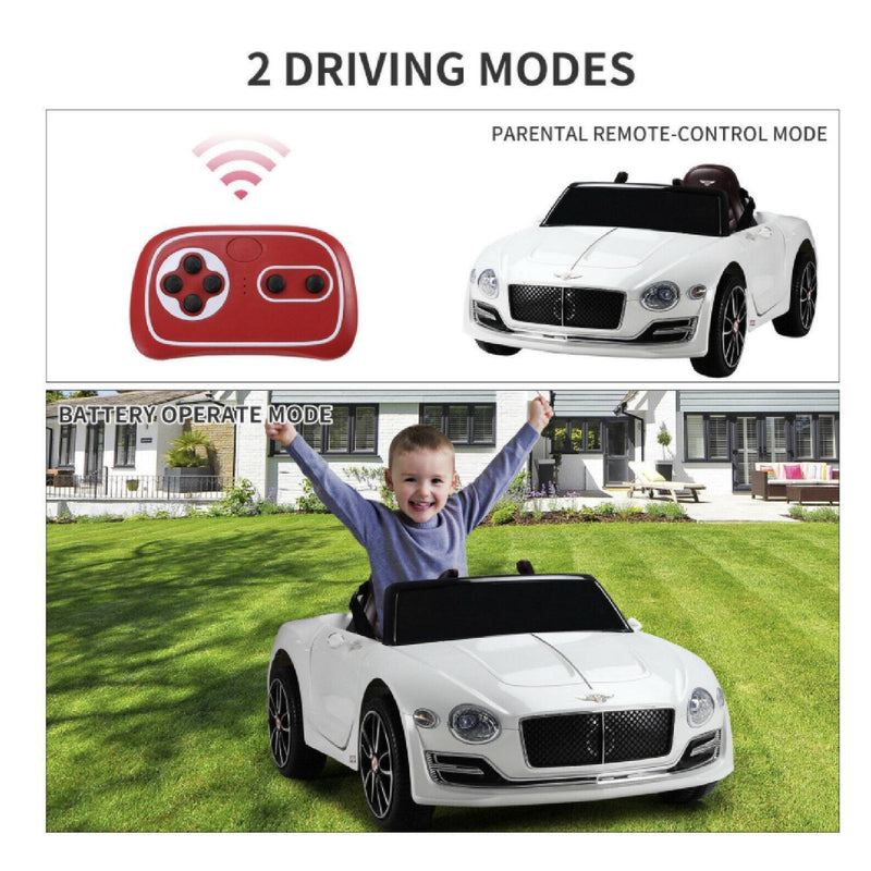 12V Battery Powered Ride-On Car for Kids Ages 2-8 with Parental Remote Control - White