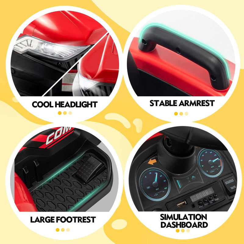 12V Battery Powered Ride-On Tractor with Trailer for Kids