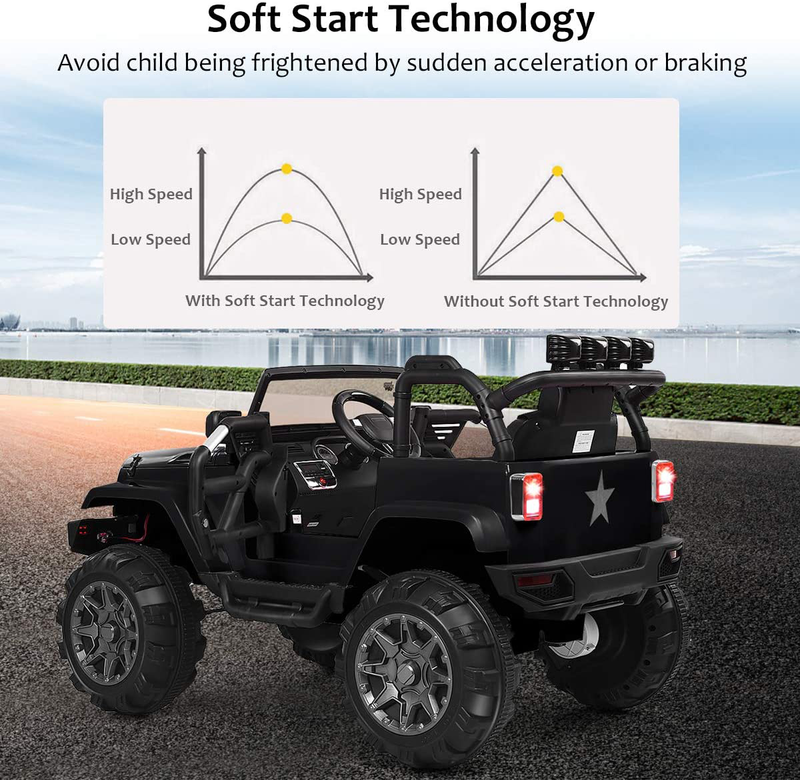 12V Battery Powered Ride-On Truck for Kids with Remote Control, LED Lights, and Music